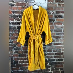 VERSACE Authentic GOLD Medusa LOGO BATHROBE with Hood Heavy Cotton Terry SM MED